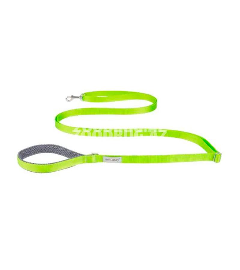 Поводок Amiplay Adjustable Leash easy fix. Цвет: Зелёный. Размер: S.  Длина: 160-300x1.5 см.