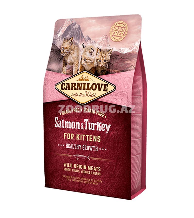 Сухой корм CARNILOVE CAT SALMON & TURKEY FOR KITTENS беззерновой для котят с лососем и индейкой