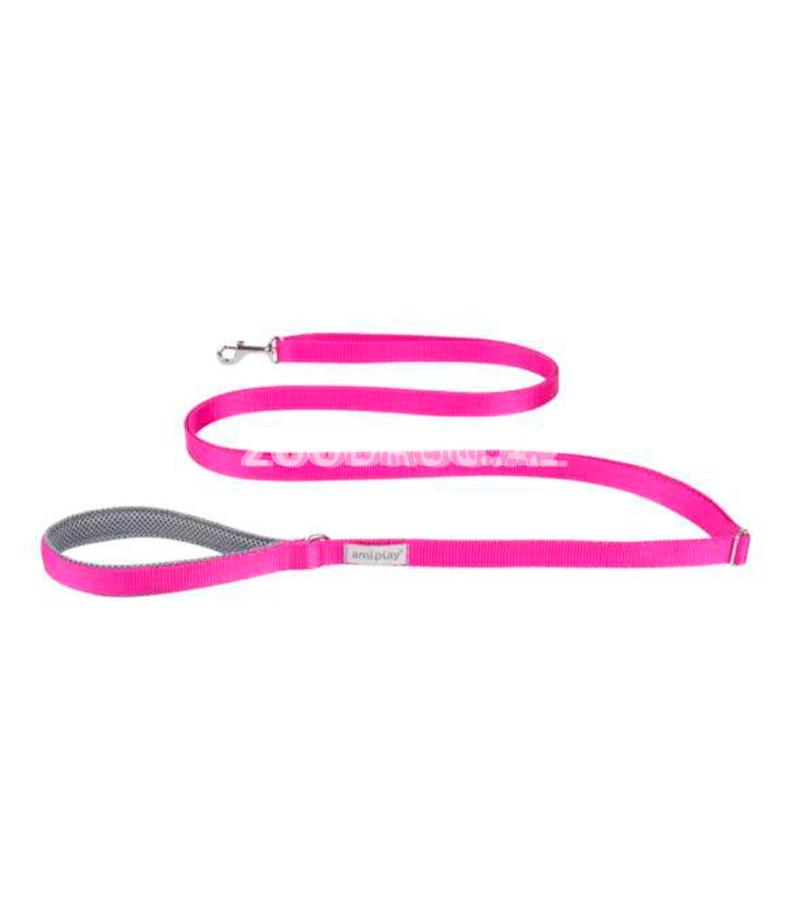 Поводок Amiplay Adjustable Leash easy fix. Цвет: Розовый. Размер: S. Длина: 160-300x1.5 см.