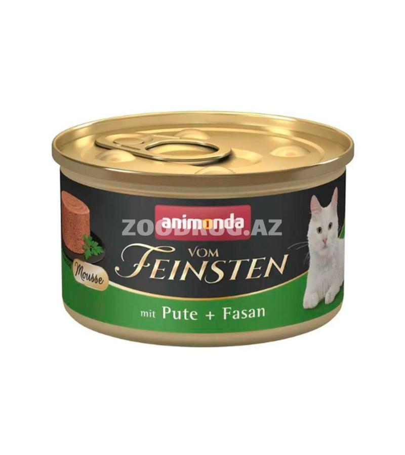Влажный корм Vom Feinsten Adult Cat with Turkey&Pheasant, мусс для взрослых кошек со вкусом индейки и фазаном 85 гр.