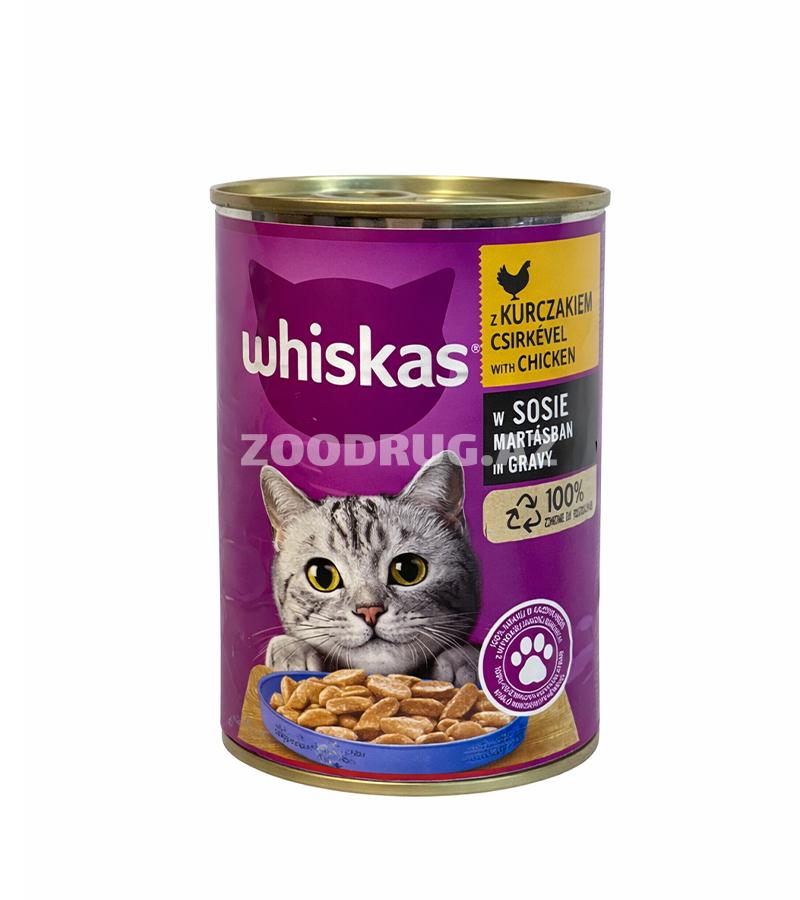 Whiskas toyuq ətli sousda — pişiklər üçün yaş yem, 400 q