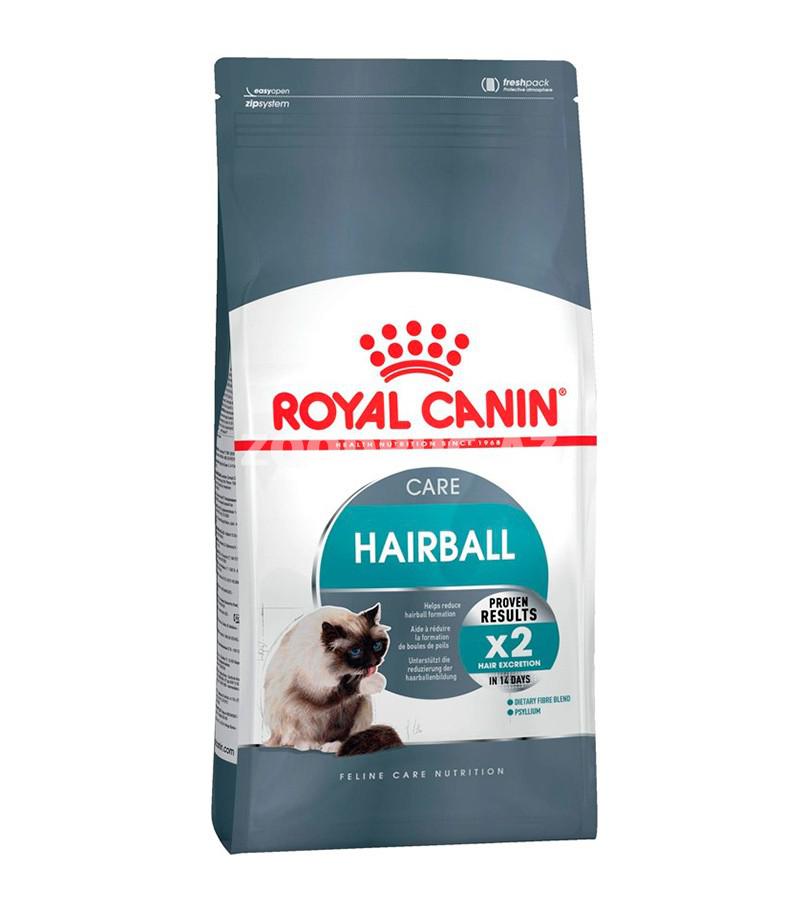 Сухой корм ROYAL CANIN HAIRBALL CARE для взрослых кошек для вывода шерсти со вкусом курицы.