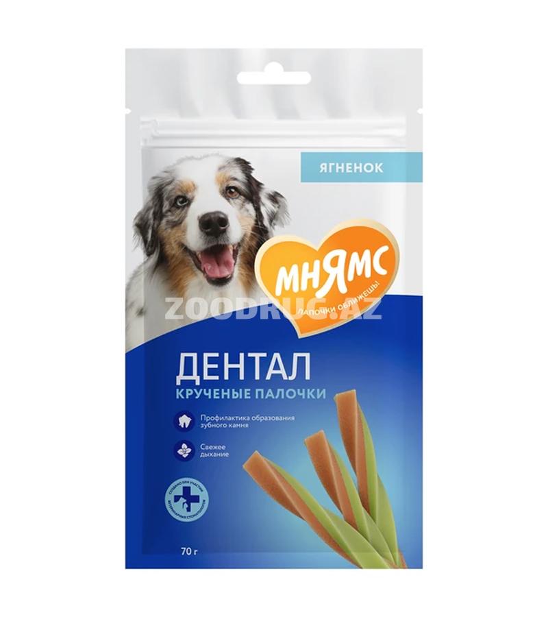 Mnams DENTAL itlər üçün "Burulmuş çubuqlar" təamı quzu və nanə ilə 70 q