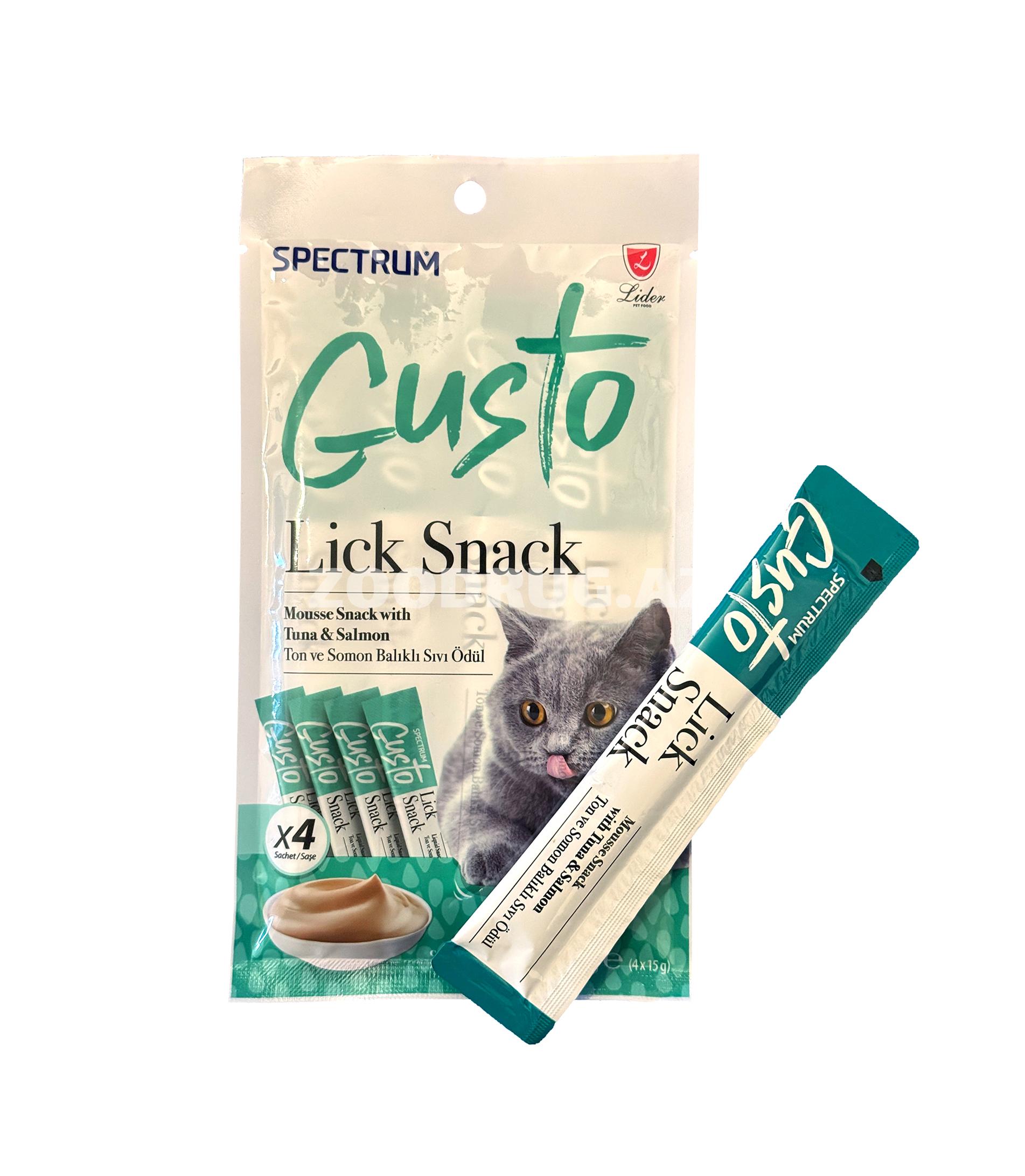 Лакомство для кошек Spectrum GUSTO Lick Snack with Tuna & Salmon с тунцом и лососем 4×15 г