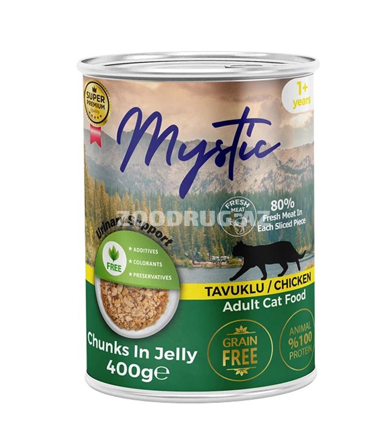 Mystic Konservləri yetkin pişikləri üçün toyuq əti ilə jele içində 400qr