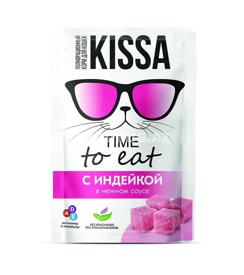 Влажный корм  Kissa Пауч для кошек (Индейка в соусе) 75 гр.