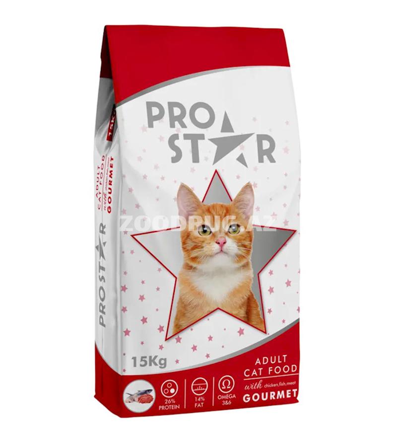 Сухой корм Pro Star Adult Cat Food-полноценный  для взрослых кошек с курицей и рыбой (15 кг).