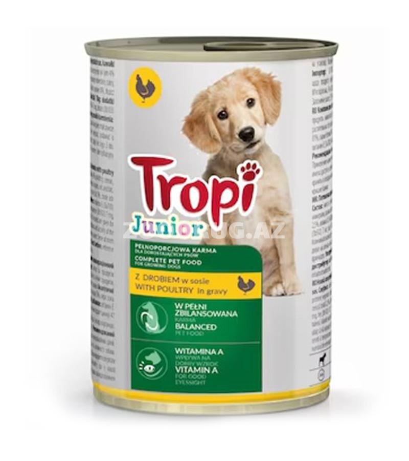 Влажный корм для собак Tropi JUNIOR со вкусом птицы 415гр.