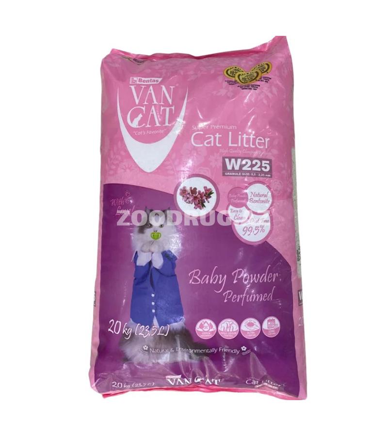 Комкующийся наполнитель Van Cat Baby Powder  с ароматом детской присыпки (20 кг)