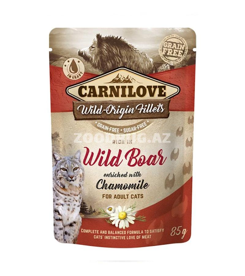Влажный корм для кошек Carnilove Fillets с мясом дикого кабана и ромашкой, 85 г
