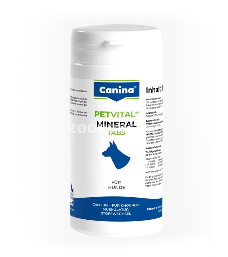 Препарат для компенсации недостатка кальция у собак Canina PETVITAL Mineral-Tabs разные соединения кальция+D3