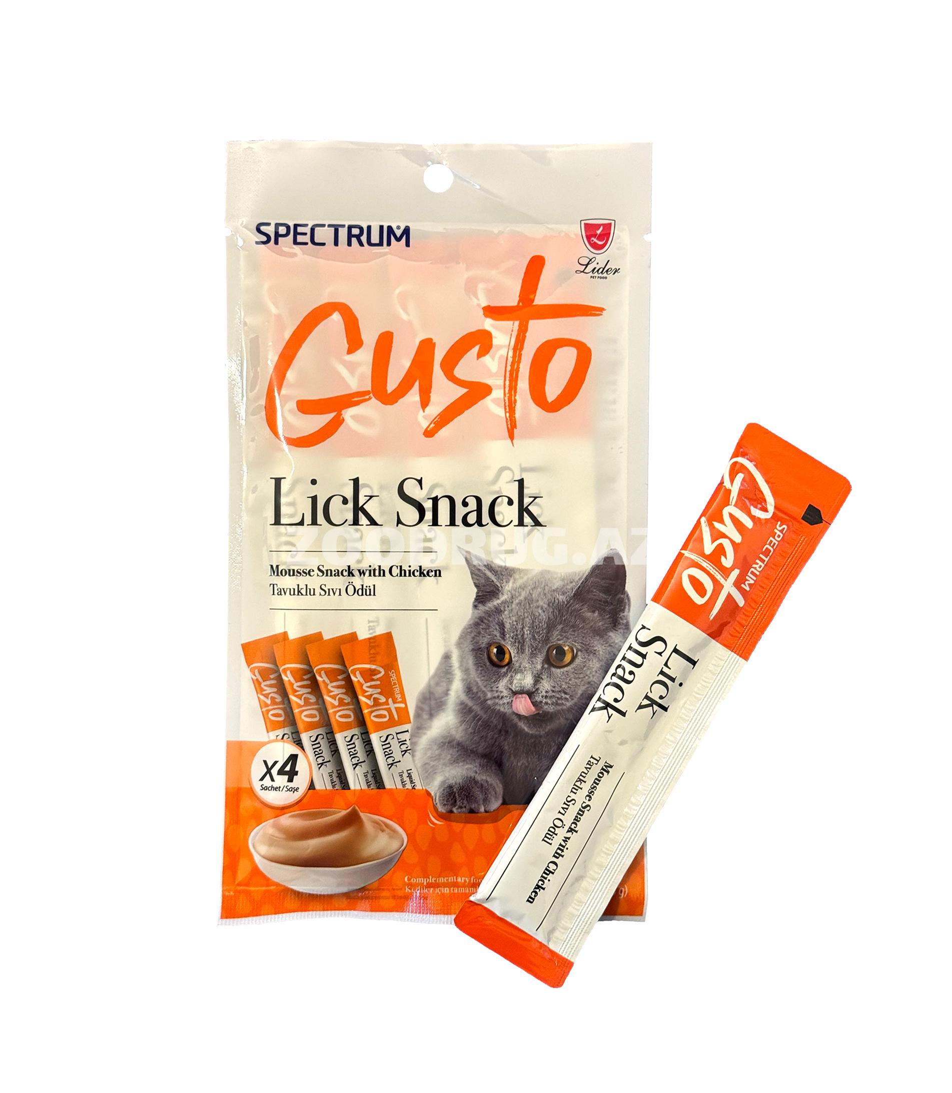 Лакомство для кошек Spectrum GUSTO Lick Snack with Chicken с курицей, 4×15 г