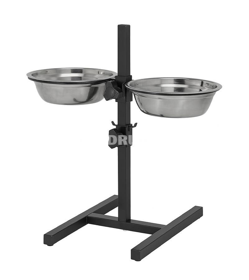 Миска-стойка Nunbell 0058 регулируемая металлическая для собак (двойная)22см