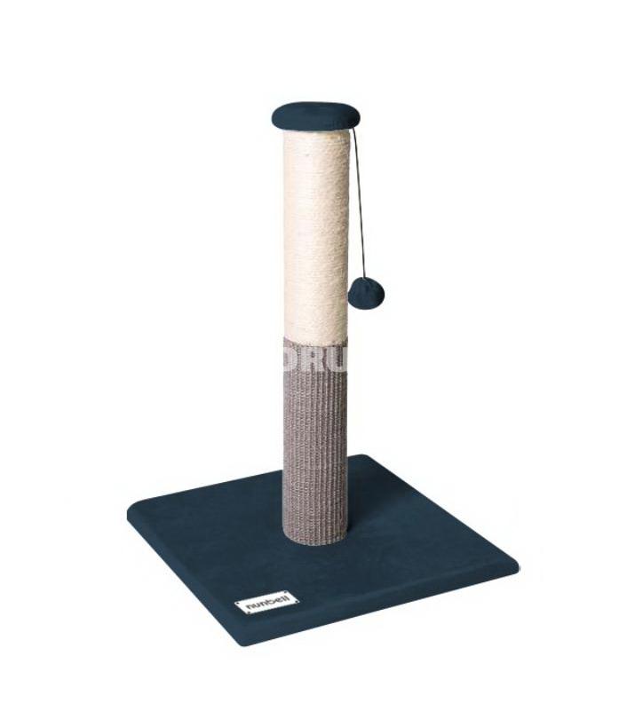 Когтеточка-столбик Nunbell #261 из сизаля с игрушками. Цвет: Синий. Высота: 40 см.