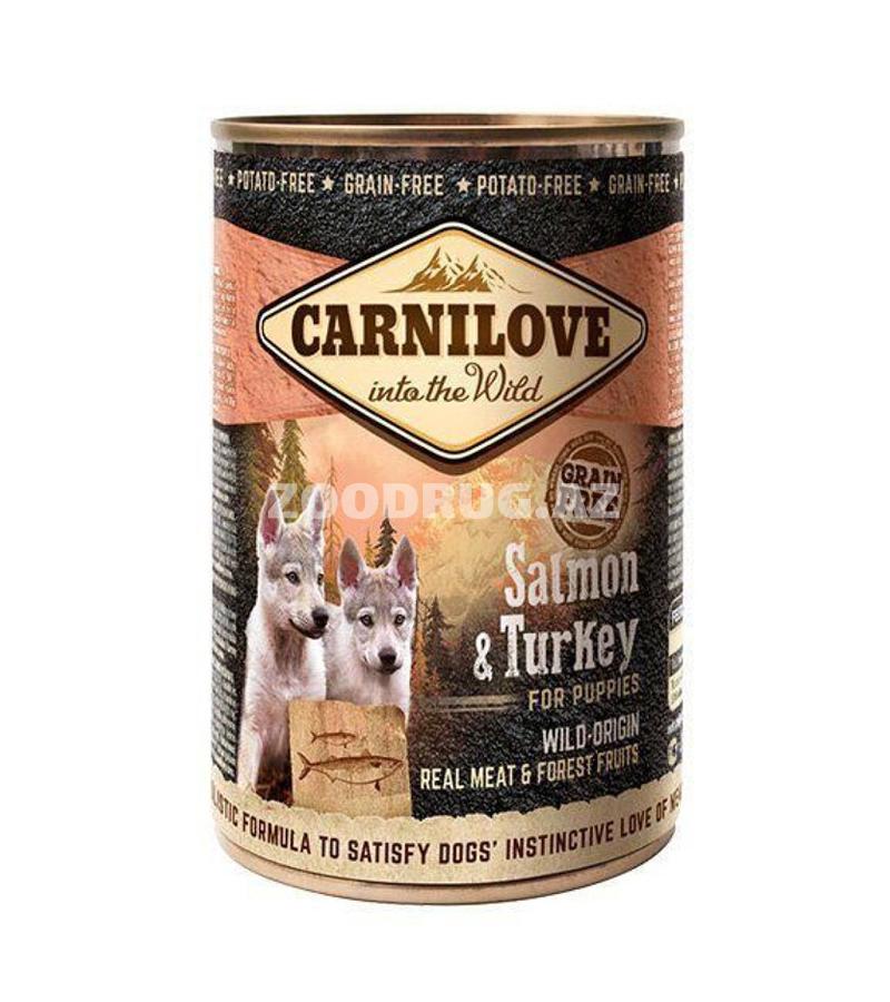 Влажный корм Carnilove Dog Grain Free Puppy с лососем и индейкой  400 гр.