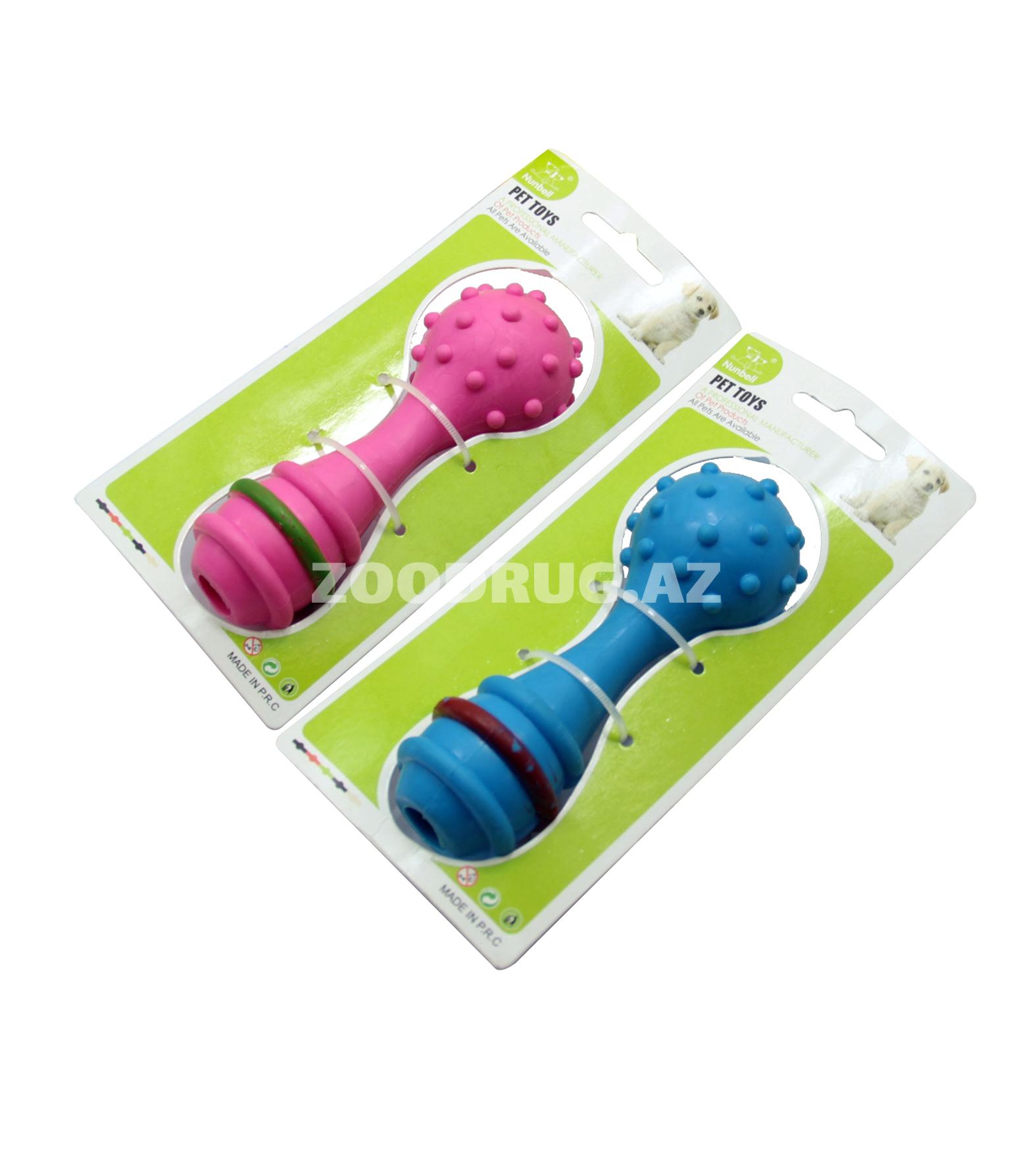Nunbell #0133 Pet Latex Toy “Tikanlı qantel” it oyuncağı.
