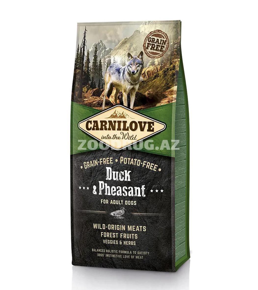 Сухой корм Carnilove Dog Adult Duck & Pheasant  полнорационный беззерновой корм с уткой и фазаном для взрослых собак.