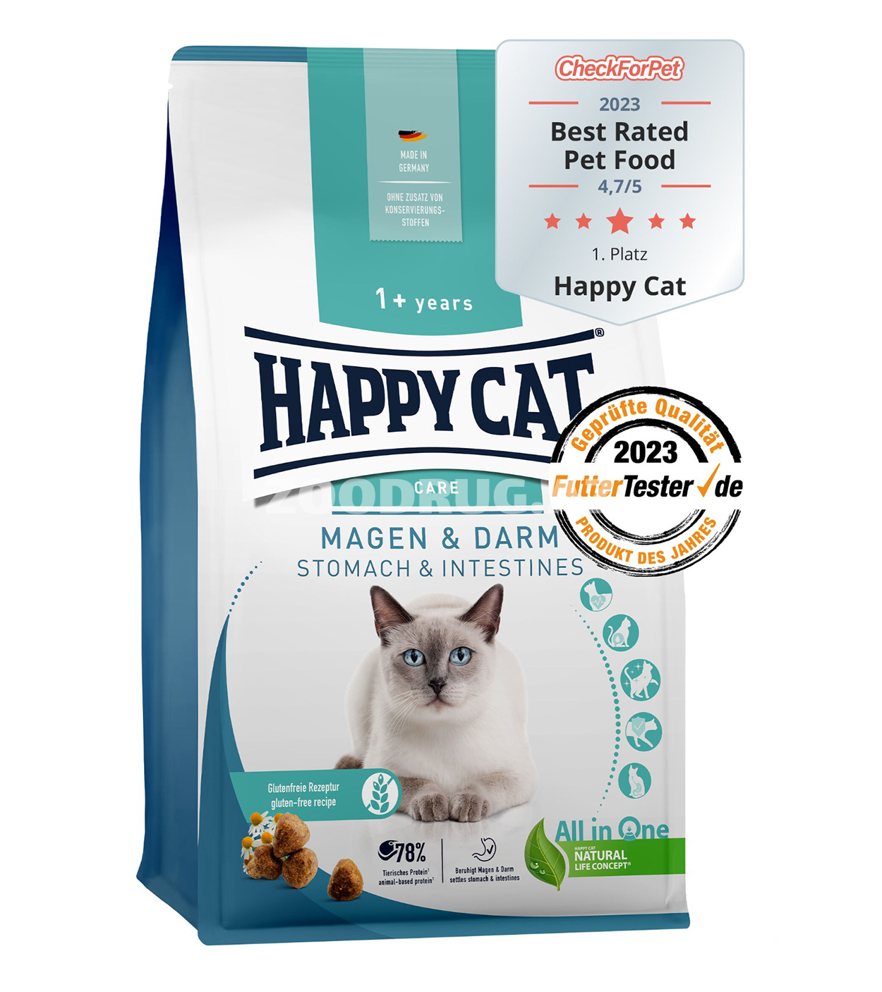 Сухой корм Happy Cat Care Stomach & Intestines для кошек с чувствительным пищеварением
