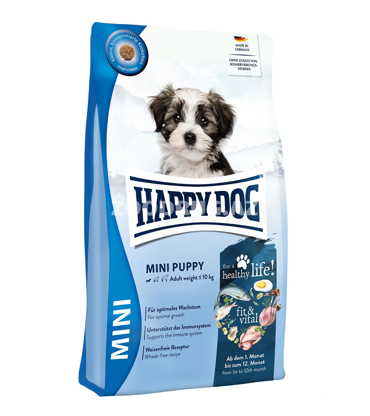 Сухой корм Happy Dog Mini Puppy для щенков мелких пород (вес взрослой собаки до 10 кг)