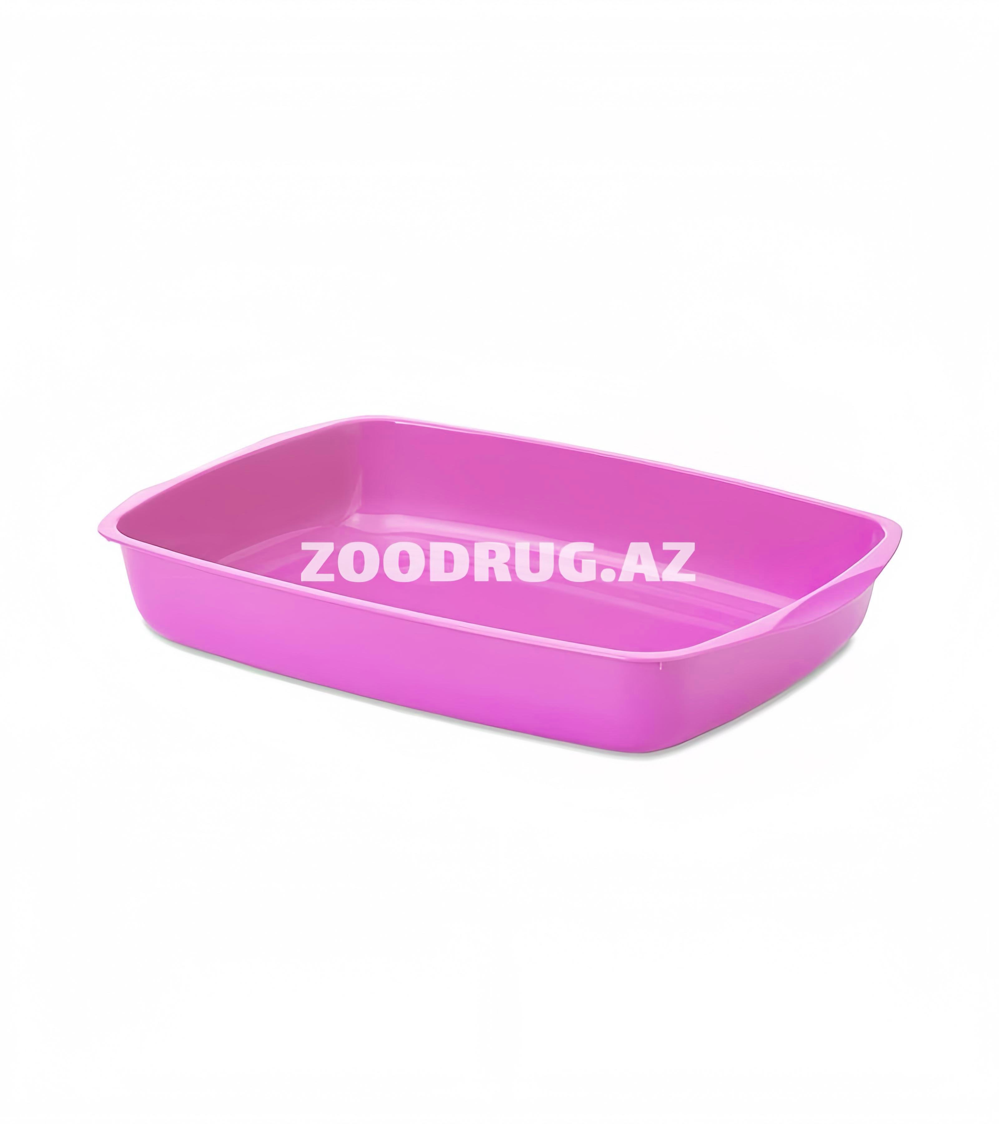 Лоток для кошачьего туалета Savic пластиковый с бортом. Цвет: Розовый. Размер: 37х26х6 см. 