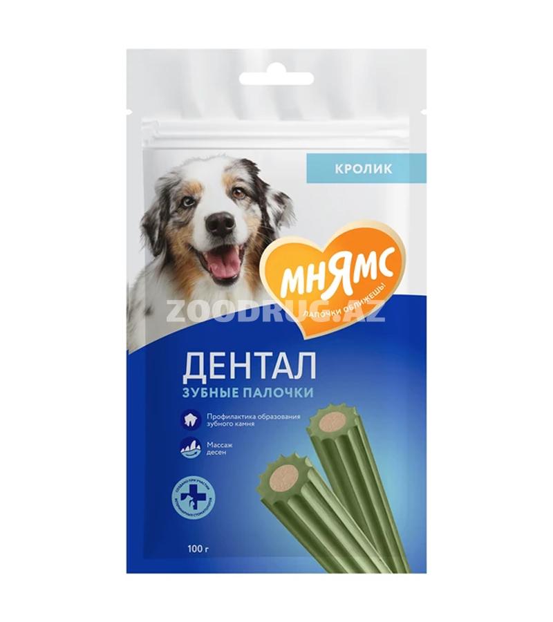 Лакомство Мнямс ДЕНТАЛ для собак "Зубные палочки" с хлорофиллом и кроликом 100 г