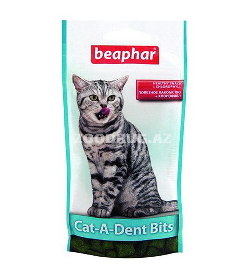 Beaphar Cat-A-Dent Bits Хрустящие подушечки для чистки зубов помогают поддерживать зубы кошек чистыми и здоровыми 35 gr