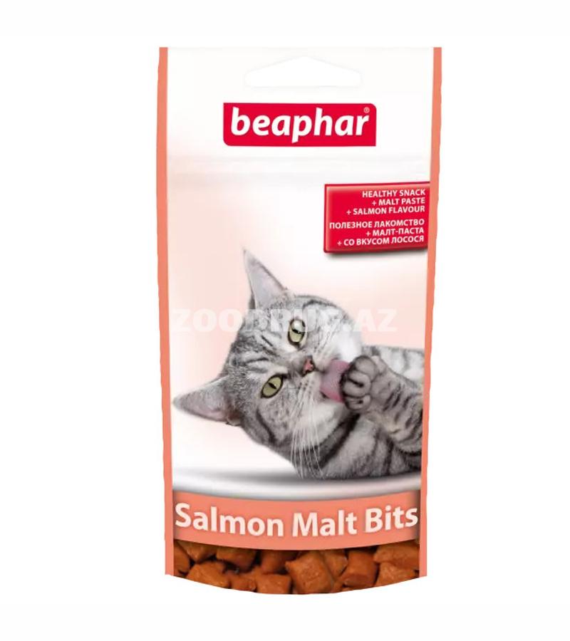 Beaphar Salmon Malt Bits Подушечки Salmon Malt Bits для выведения шерсти из желудка у кошек 35 gr