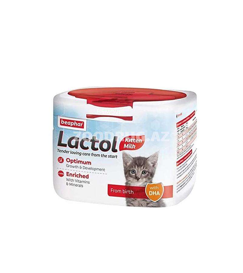 Yenidoğulmuş pişik balaları üçün quru süd Beaphar Lactol Kitten Milk.