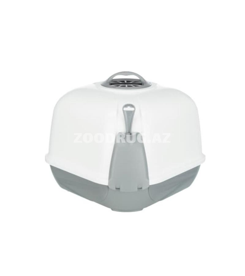 Trixie Corner pişiklər üçün künc tualet evi lopatka və filtr ilə Rəng:boz-ağ Ölçü:57×45×43 sm #40356