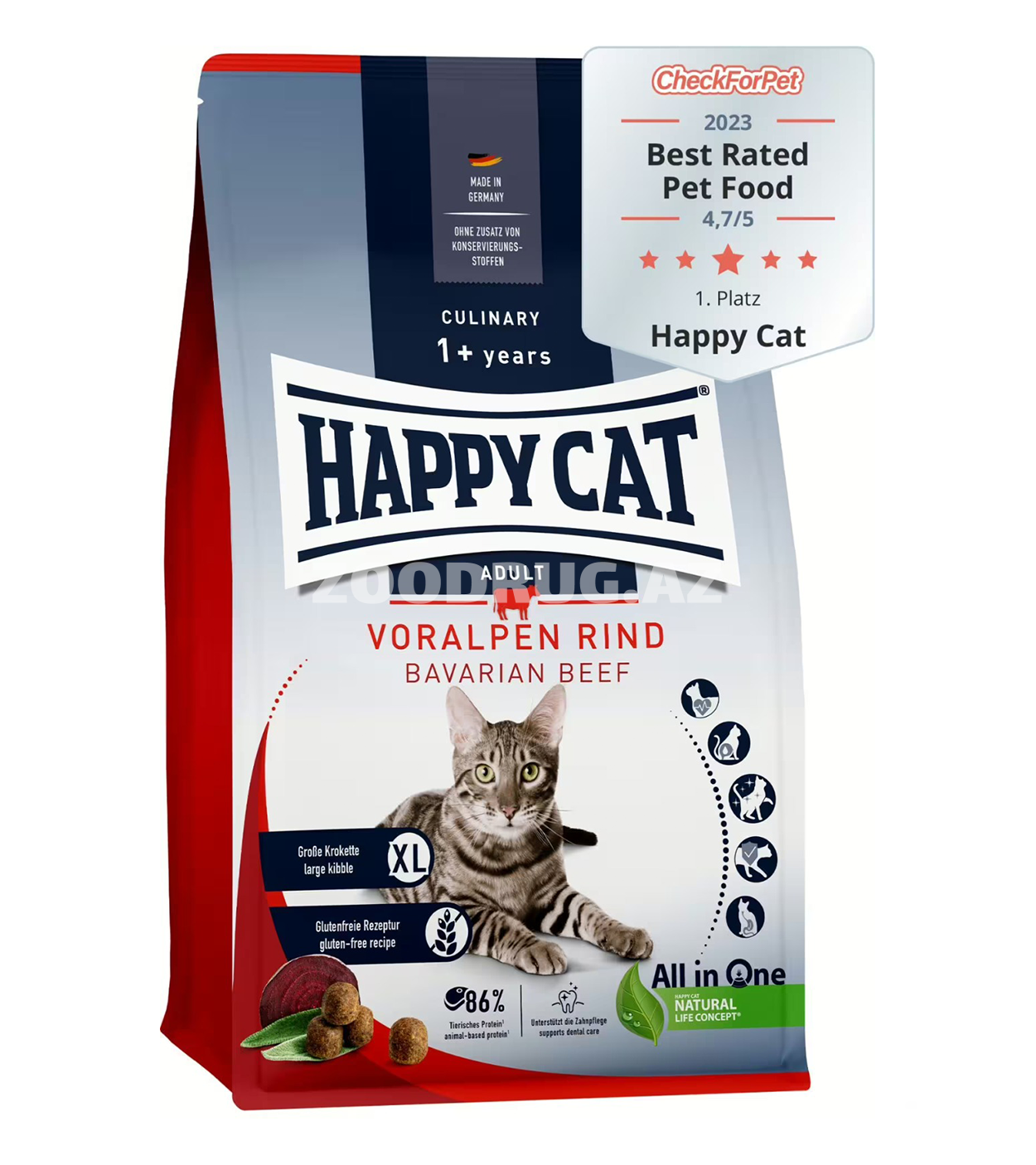Сухой корм Happy Cat Culinary Adult Voralpen Rind для взрослых кошек с баварской говядиной