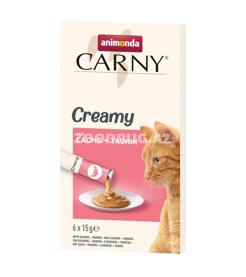 Лакомство для кошек Animonda Carny Creamy with Salmon&Taurine с лососем и таурином, 6×15 г