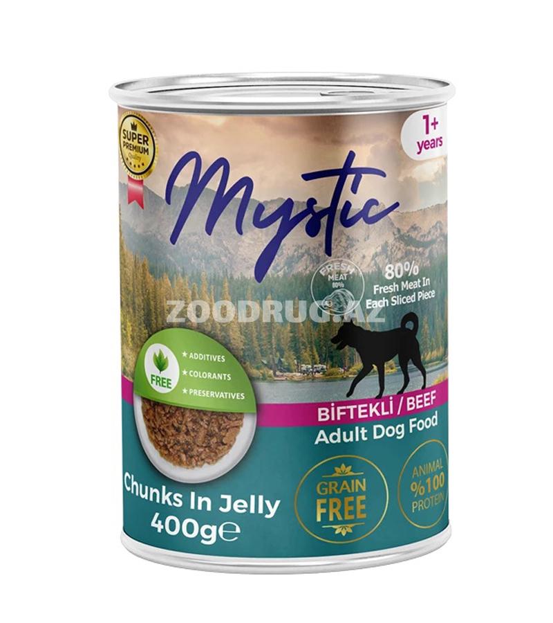 Mystic Консервы для взрослых собак в желе с бифштексом 400гр