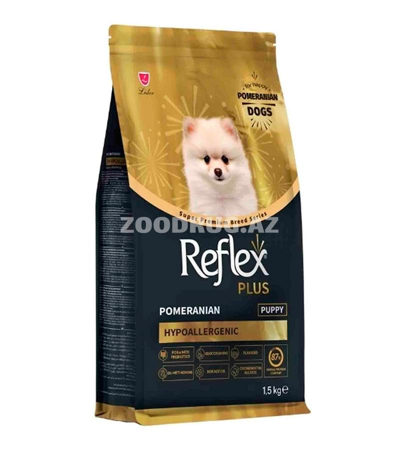 Сухой корм Reflex Plus Hypoallergenic Super Premium Pomeranian Puppy полноценный сбалансированный для щенков маленьких пород со вкусом рыбы и курицы 1.5 кг.