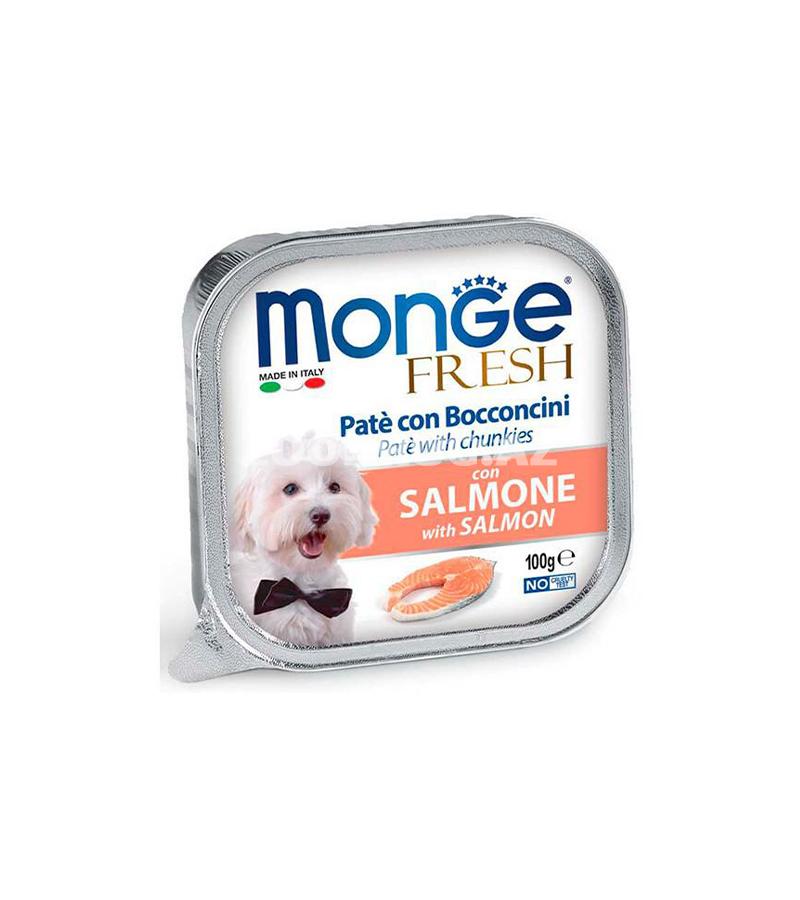 Nəm yem MONGE FRESH DOG yetkin itlər üçün qızılbalıq dadi ilə paştet 100 qr.