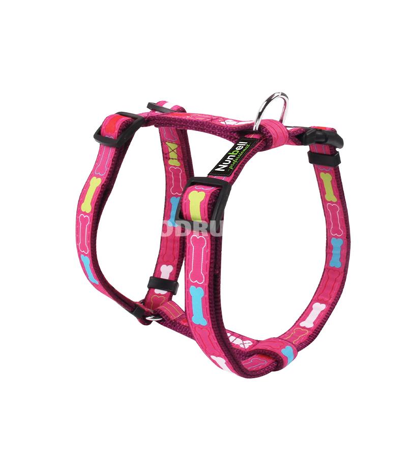 Шлейка Nunbell #0217 нейлоновая для собак  с рисунком.