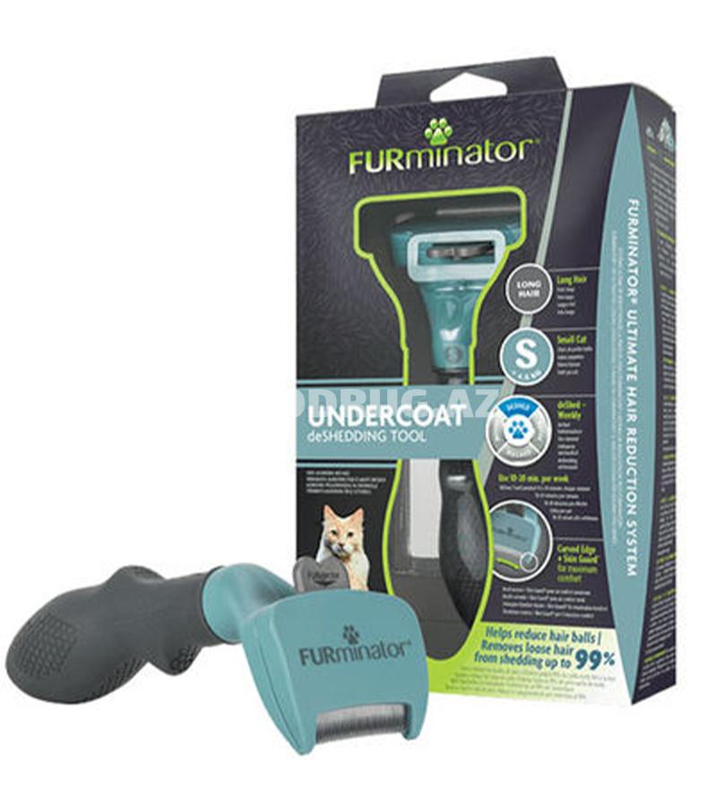 Профессиональный инструмент Furminator-профессиональный инструмент для вычёсывания подшёрстка у кошек с длинной шерстью (размер S).
