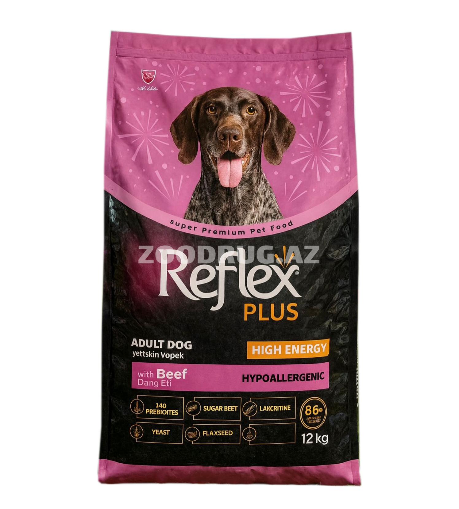 Сухой корм Reflex Plus Adult Dog High Energy с говядиной