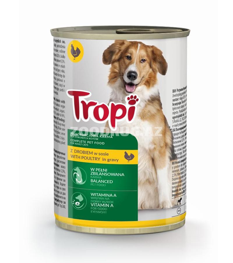 Влажный корм для собак Tropi со вкусом птицы 415гр.