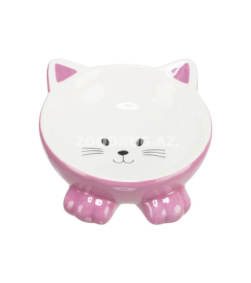 Очаровательная керамическая миска Trixie в форме мордочки котёнка