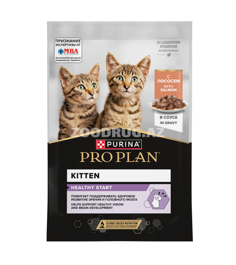 Влажный корм Purina Proplan Kitten Gravy Salmon для котят со вкусом лосося в соусе 85 гр.