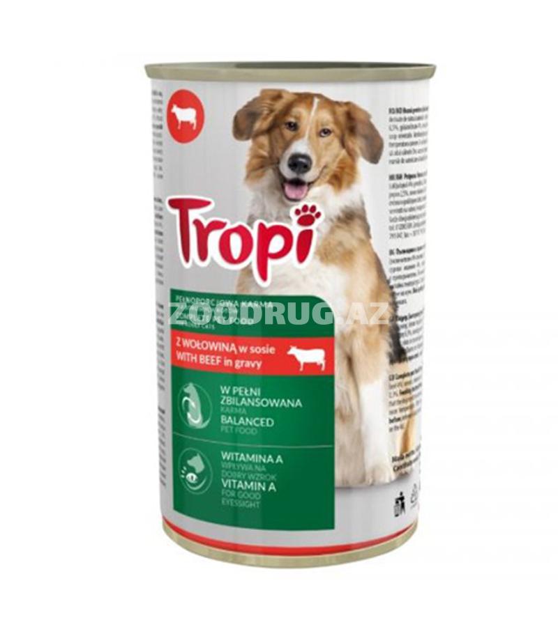 Влажный корм для собак Tropi со вкусом говядины 415 гр.