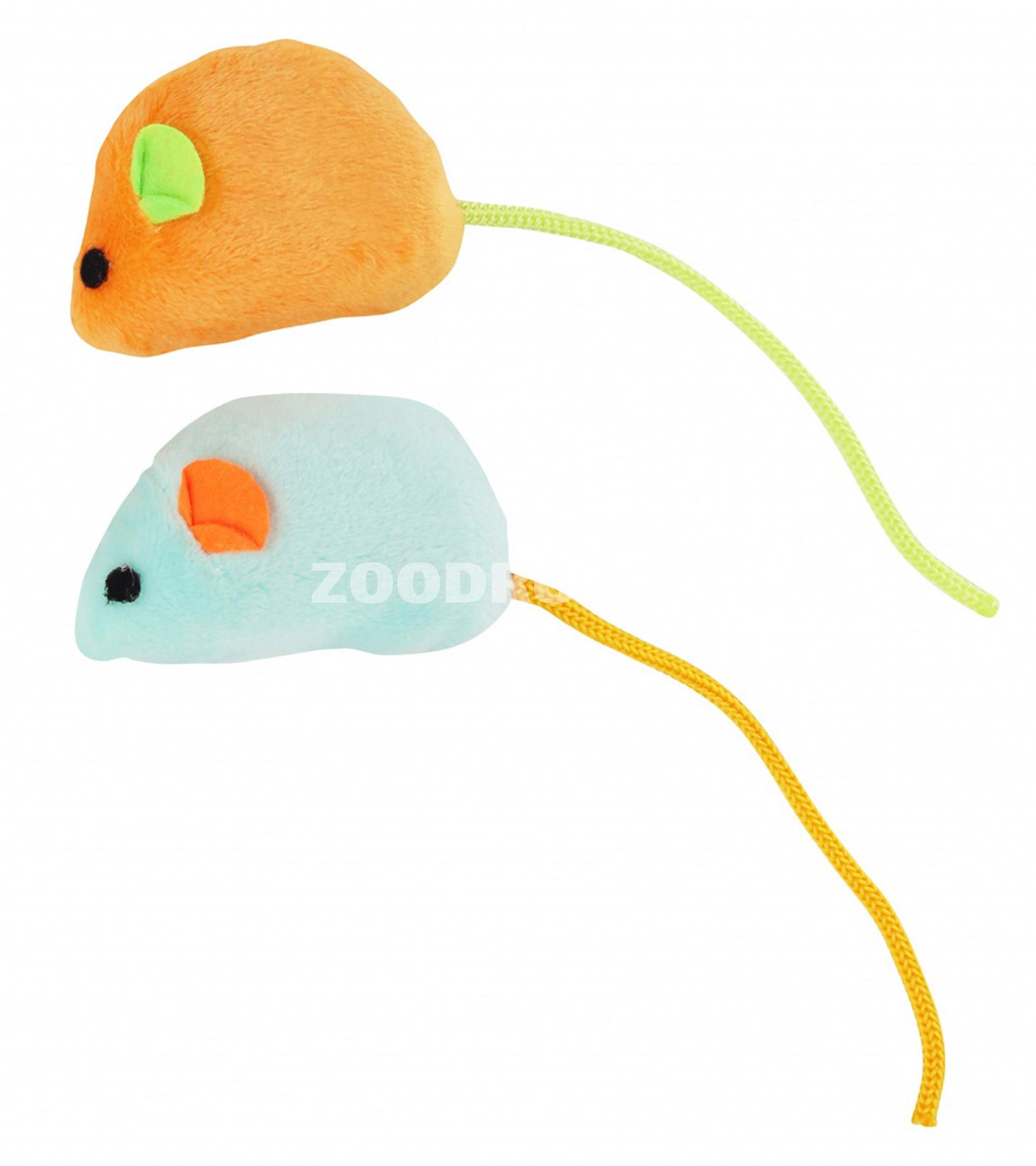 Игрушка для кошек Nunbell 0283-набор мягких мышек 7.5х5.5см