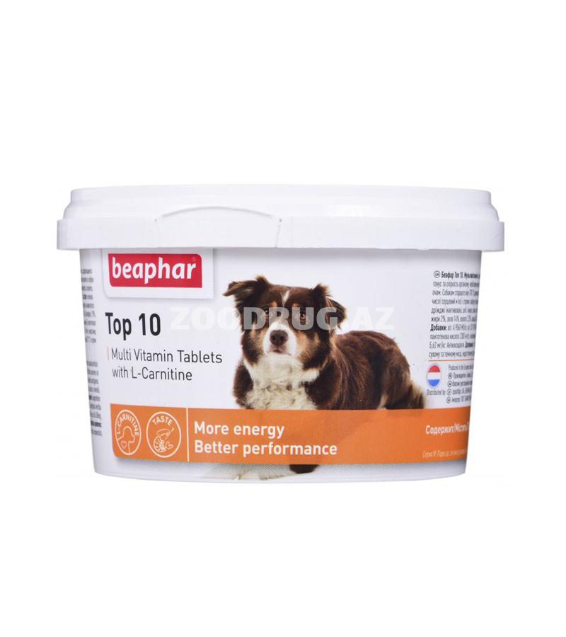 Beaphar Doggy's Top 10 с L-карнитином для собак Кормовая мультивитаминная добавка с L-карнитином для собак со вкусом креветок.