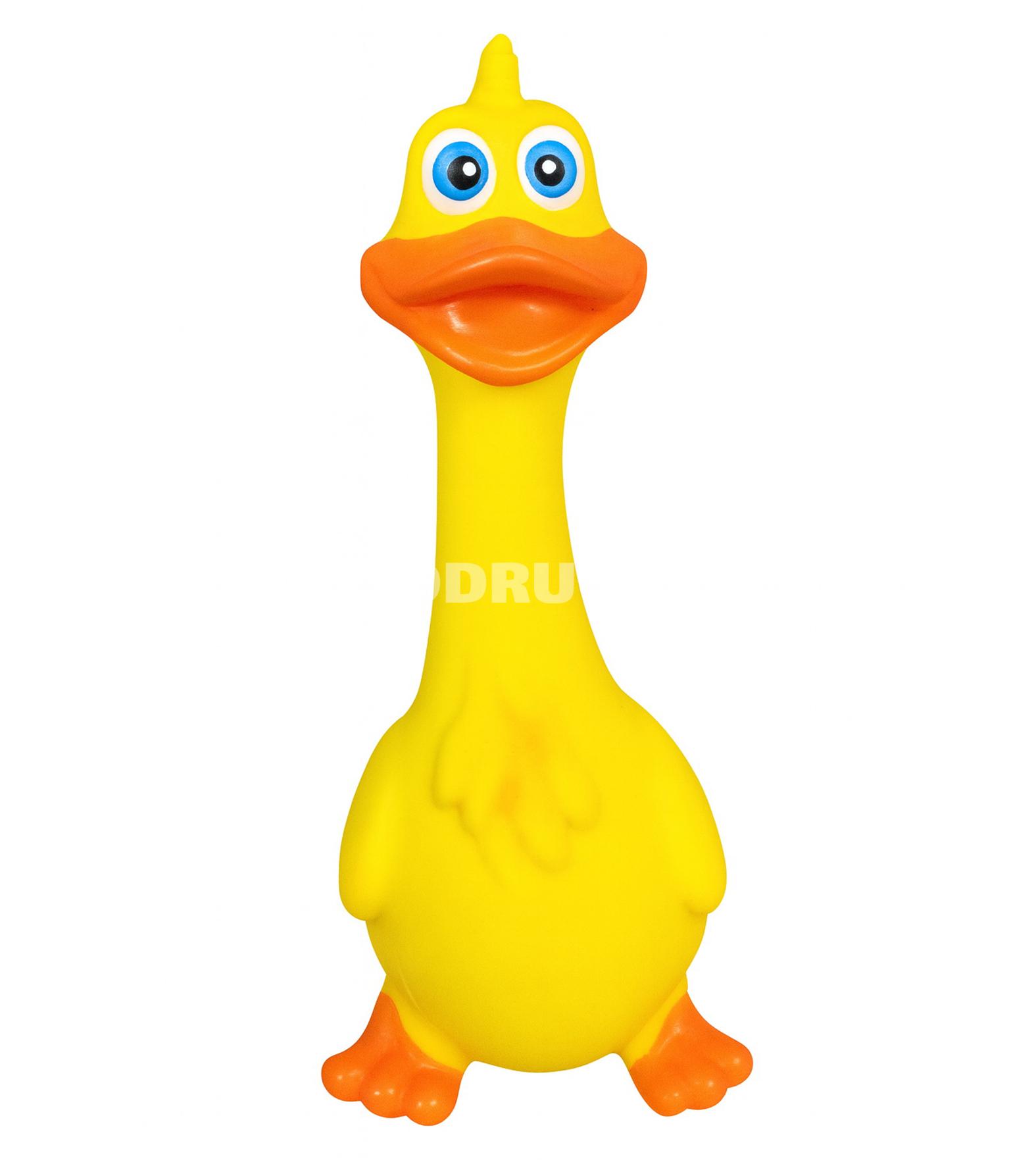 Игрушка Nunbell #0083 Pet Latex Toys утка для собак. Цвет: жёлтый с оранжевым.19x7cm