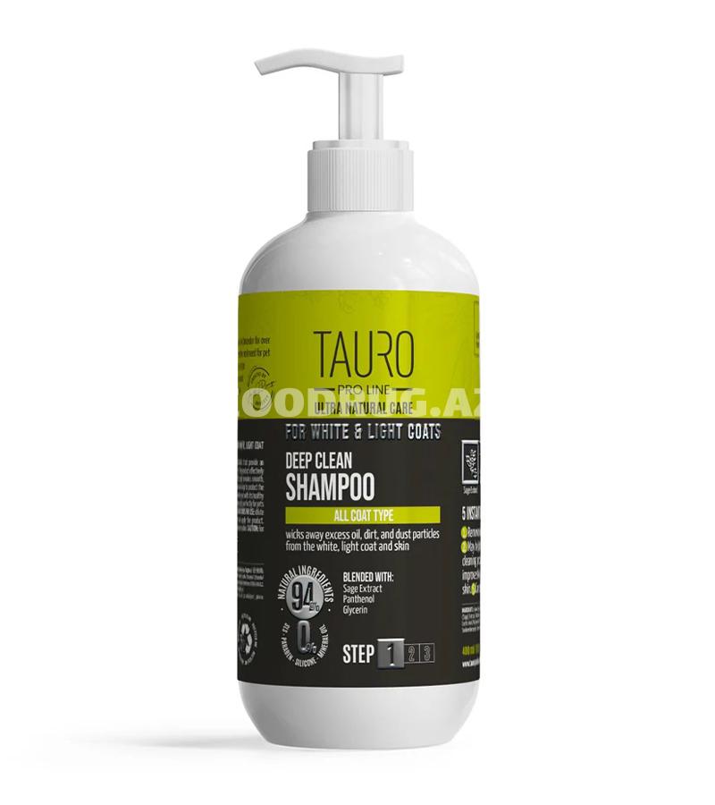 Шампунь Tauro Pro Line Ultra Natural Care Deep Clean Shampoo – глубокое очищение для белой и светлой шерсти 400мл
