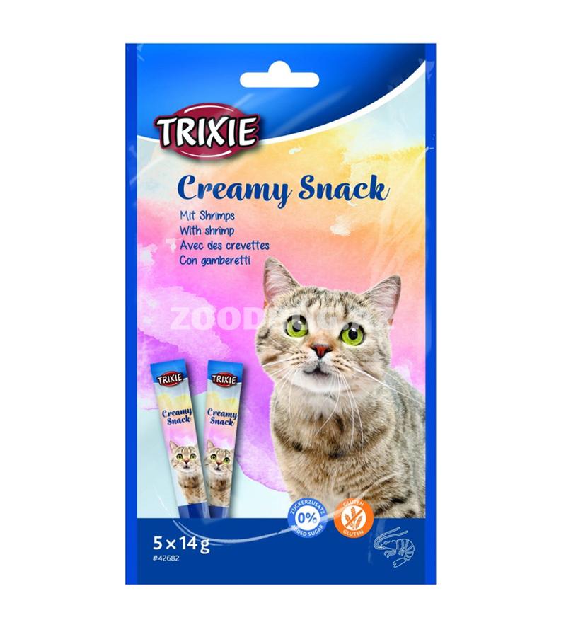Лакомство Trixie Creamy Snacks жидкий крем для кошек со вкусом креветки, 14 г #42682