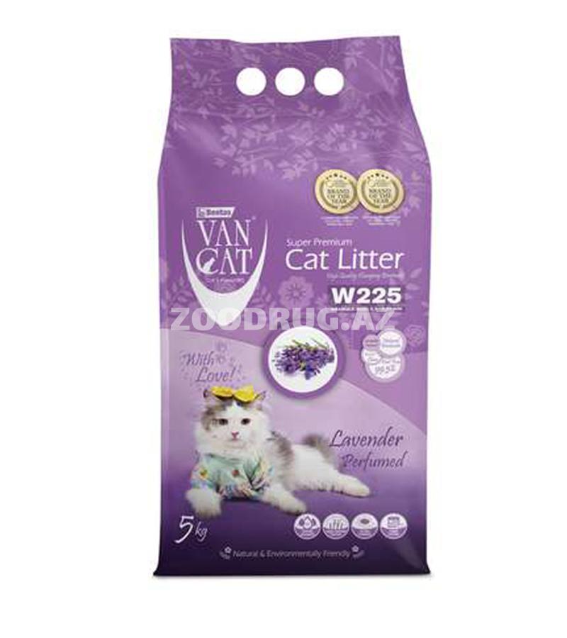 Наполнитель для кошачьего туалета Van Cat Premium Quality с ароматом лаванды бентонитовый комкующийся.