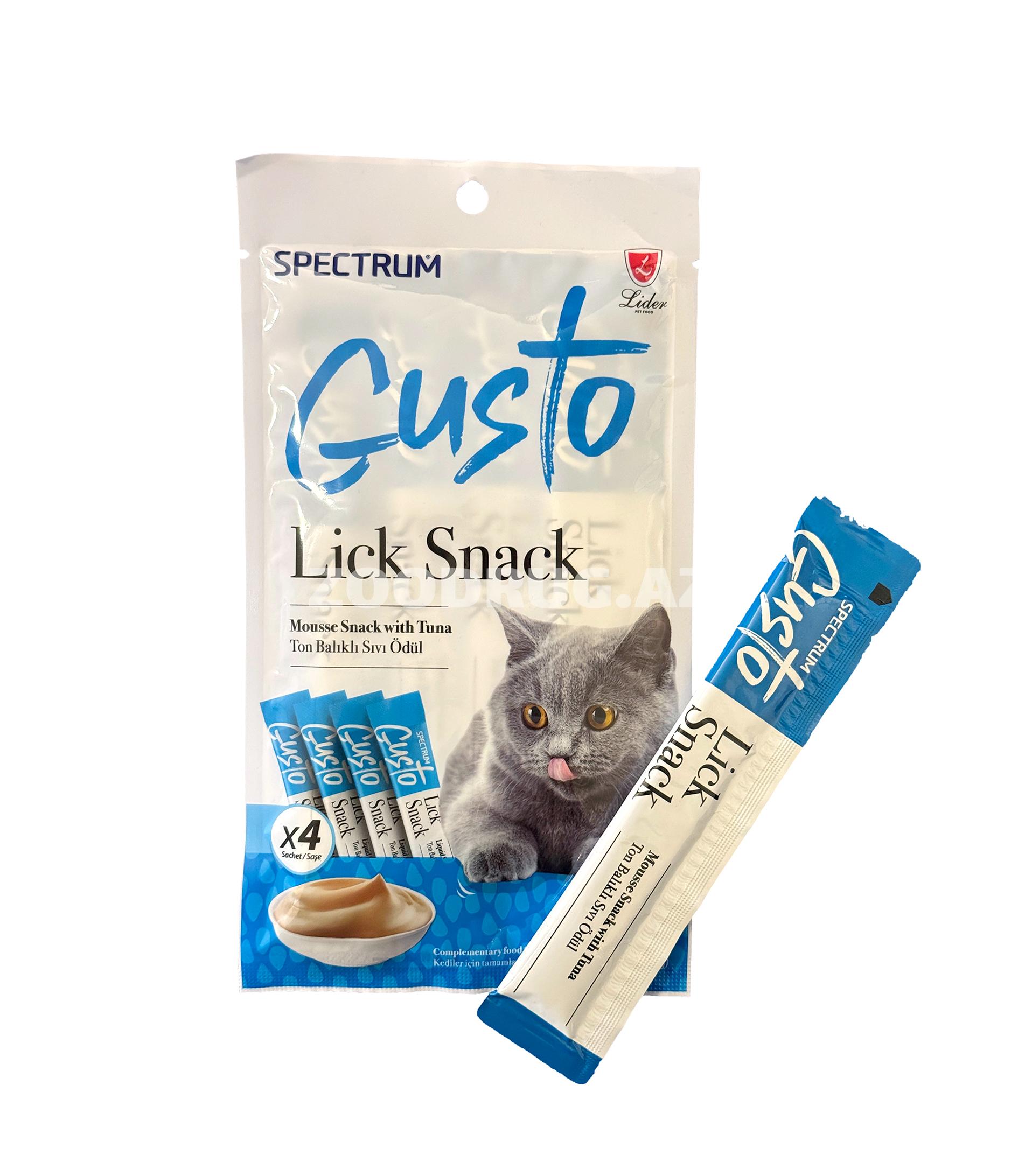 Лакомство для кошек Spectrum GUSTO Lick Snack with Tuna с тунцом, 4×15 г