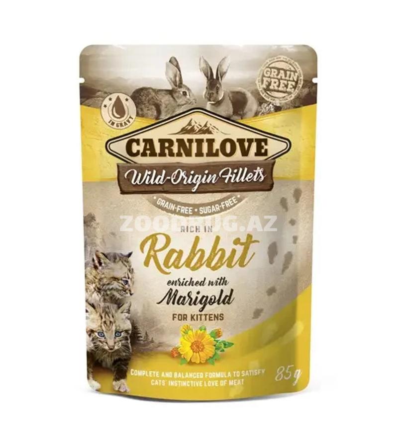 Влажный корм для котят Carnilove Fillets с кроликом и календулой, 85 г
