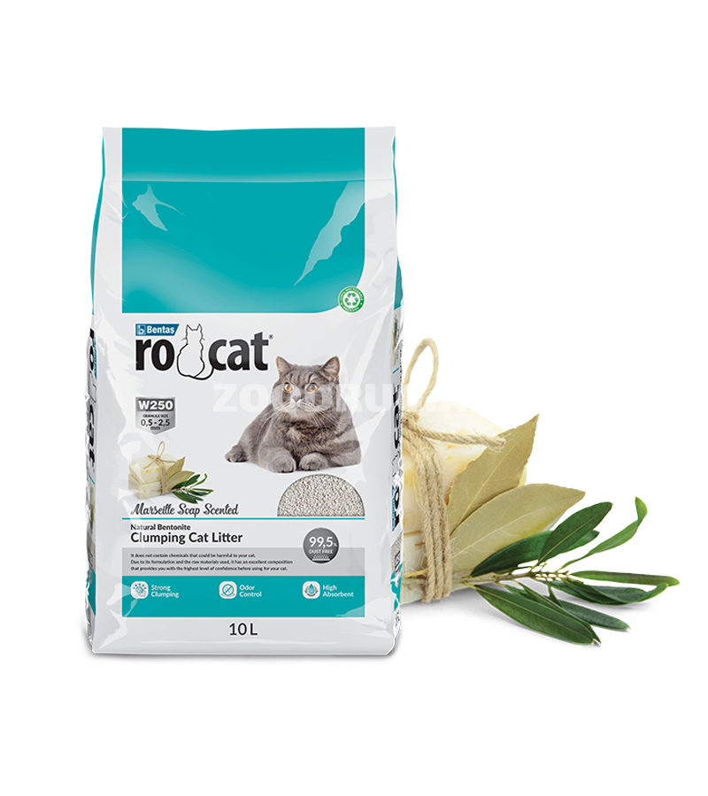 Комкующийся наполнитель RoCat® для кошачьего туалета,бентонитовый, с ароматом марсельского мыла